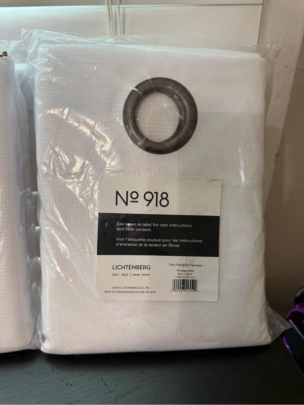 Lichtenberg White Grommet Curtain Panels 48x95 – Set of 4 New - Picture 2 of 4